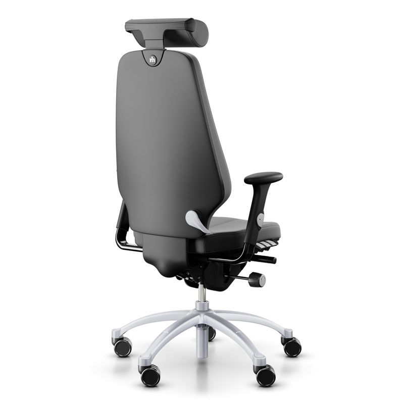 RH Logic 400 Work Desk Chair - Black Leather w/ Neckrest