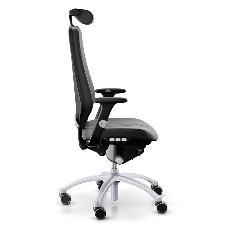 RH Logic 400 Work Desk Chair - Black Leather w/ Neckrest