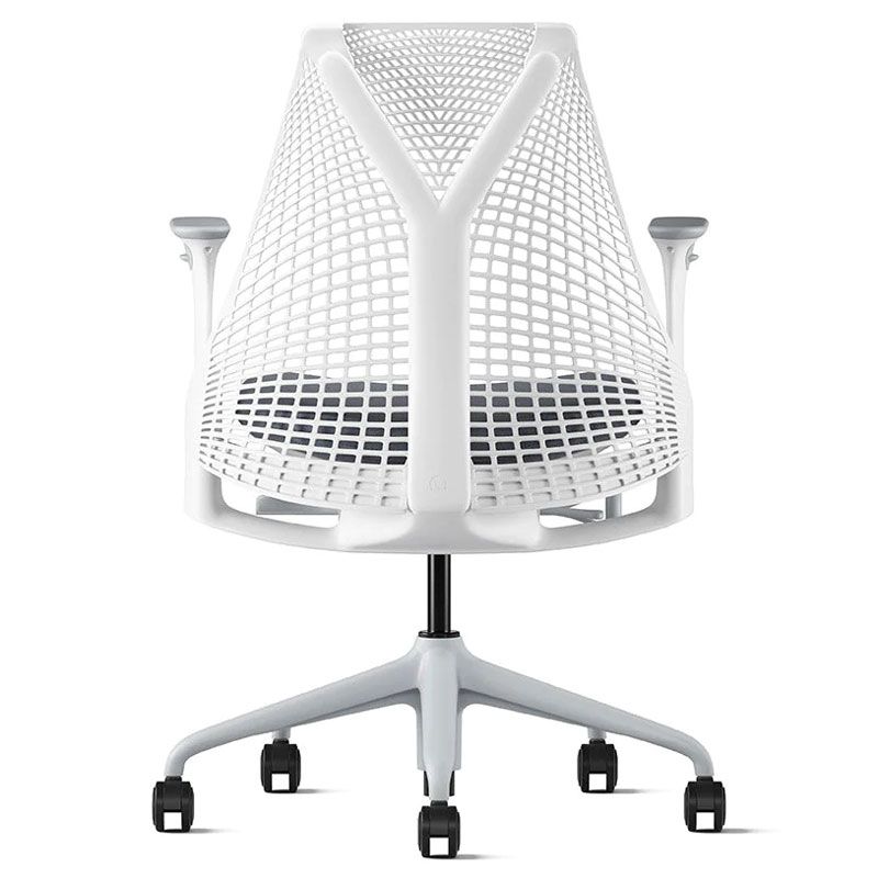 Herman Miller Sayl Chair - White Frame w/ Red Seat