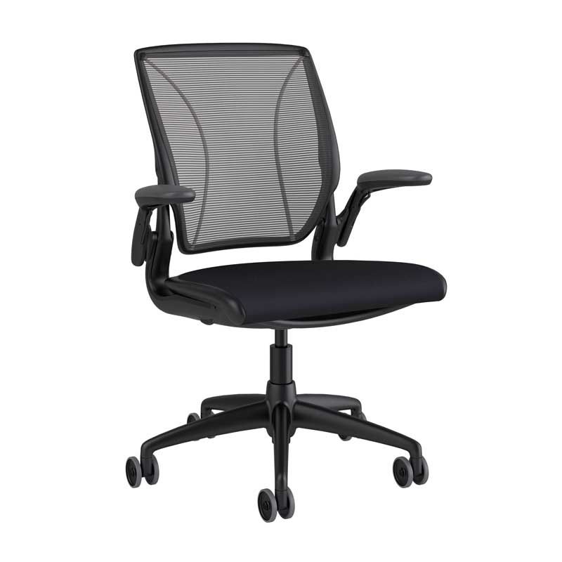 Humanscale Diffrient World Chair - Black Frame w/ Black Fabric Seat