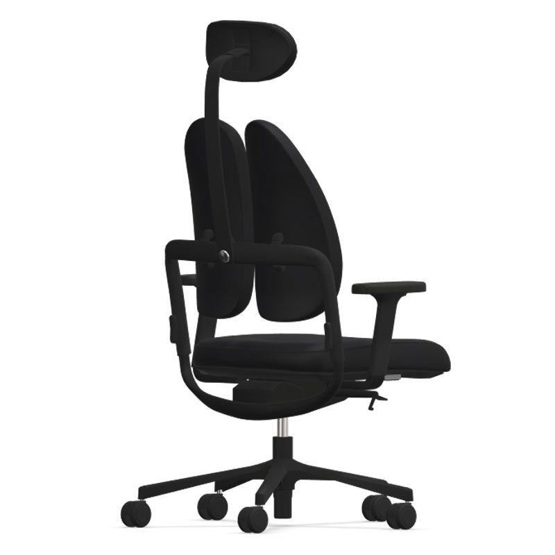 Grahl Duo Back Type 11 - Black Fabric & Base w/ 2D Armrests
